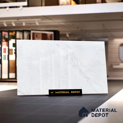 Endless Marble Wall & Floor Tile TL 06620 Snow Ice 6 ft x 4 ft Glossy Finish Vitrified Large Format Tile - 9 mm | 2 Random Design | Suitable for Living Room, Bedroom, Bathroom | Adhesive and Spacers Must be Used During Installation (Sample)