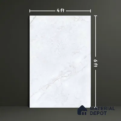 Endless Marble Wall & Floor Tile TL 06620 Snow Ice 6 ft x 4 ft Glossy Finish Vitrified Large Format Tile - 9 mm | 2 Random Design | Suitable for Living Room, Bedroom, Bathroom | Adhesive and Spacers Must be Used During Installation (Sample)