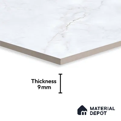 Endless Marble Wall & Floor Tile TL 06620 Snow Ice 6 ft x 4 ft Glossy Finish Vitrified Large Format Tile - 9 mm | 2 Random Design | Suitable for Living Room, Bedroom, Bathroom | Adhesive and Spacers Must be Used During Installation (Sample)