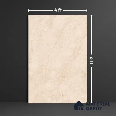 Budget Friendly Large Format Marble Floor Tile TL 04398 Endless Nicole Beige Glossy Finish Vitrified Colorbody Tile - 15 mm | Suitable for Living Room, Bedroom, Office | Adhesive and Spacers Must be Used During Installation