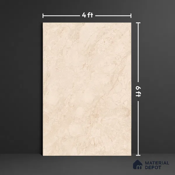 Budget Friendly Large Format Marble Floor Tile TL 04398 Endless Nicole Beige Glossy Finish Vitrified Colorbody Tile - 15 mm | Suitable for Living Room, Bedroom, Office | Adhesive and Spacers Must be Used During Installation