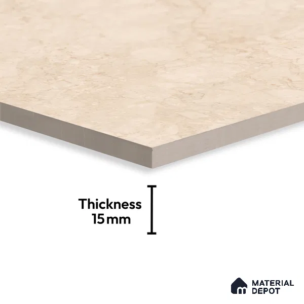 Budget Friendly Large Format Marble Floor Tile TL 04398 Endless Nicole Beige Glossy Finish Vitrified Colorbody Tile - 15 mm | Suitable for Living Room, Bedroom, Office | Adhesive and Spacers Must be Used During Installation