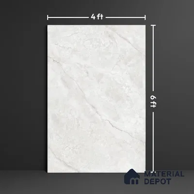 Large Format Marble Floor Tile TL 04405 Endless Prisma White Glossy Finish Vitrified Colorbody Tile - 15 mm | Suitable for Living Room, Bedroom, Office | Adhesive and Spacers Must be Used During Installation