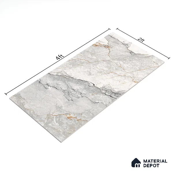 Endless Wall & Floor Tile TL 06207 Endura Alpine Cream 4 ft x 2 ft Vitrified Matte Finish - 9 mm (Random Design 4) | Suitable for Living Room,Bedroom,Bathroom & Kitchen