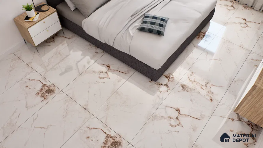 Endless Wall & Floor Tile TL 06194 Lumina Arctic Radiance 4 ft x 2 ft Vitrified Glossy Finish - 9 mm (Random Design 4) | Suitable for Living Room, Bedroom, Bathroom & Kitchen