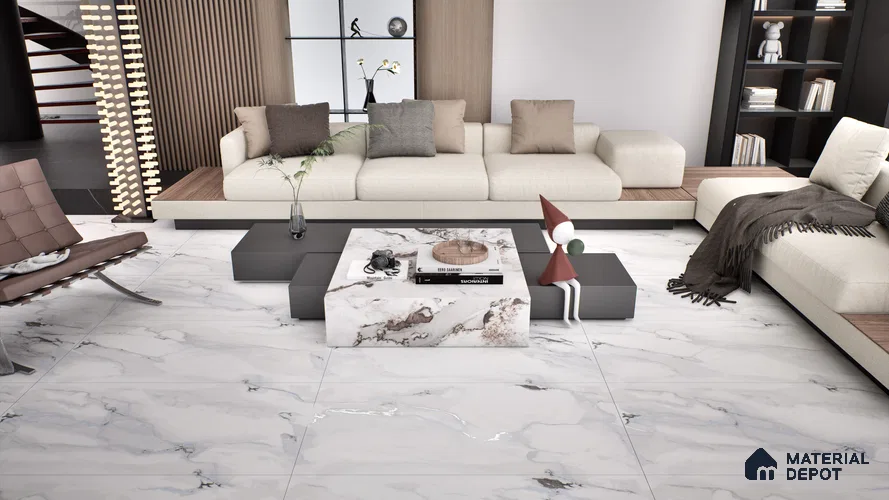 Endless Wall & Floor Tile TL 06211 Endura Azure Whisper 4 ft x 2 ft Vitrified Matte Finish - 9 mm (Random Design 4) | Suitable for Living Room, Bedroom, Bathroom & Kitchen