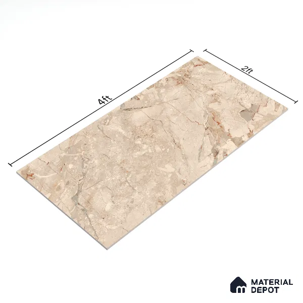 Endless Wall & Floor Tile TL 06209 Endura Desert Sand 4 ft x 2 ft Vitrified Matte Finish - 9 mm (Random Design 4) | Suitable for Living Room, Bedroom, Bathroom & Kitchen (Sample)