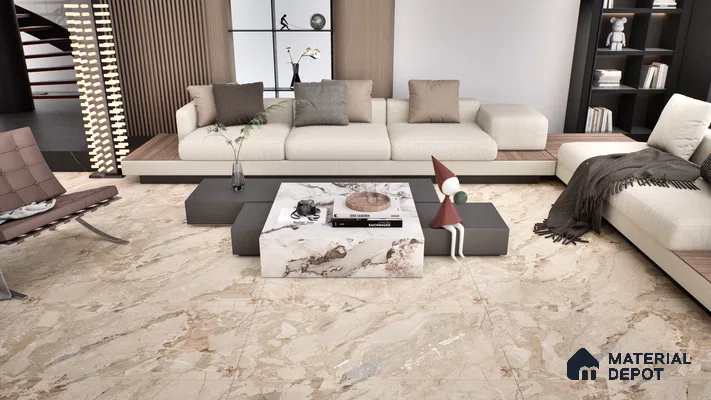 Endless Wall & Floor Tile TL 06209 Endura Desert Sand 4 ft x 2 ft Vitrified Matte Finish - 9 mm (Random Design 4) | Suitable for Living Room, Bedroom, Bathroom & Kitchen (Sample)