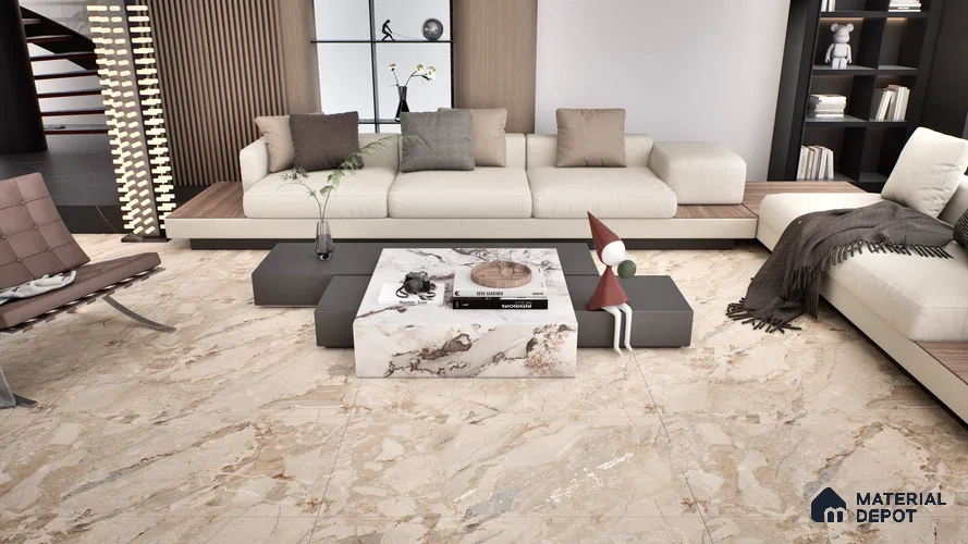 Endless Wall & Floor Tile TL 06209 Endura Desert Sand 4 ft x 2 ft Vitrified Matte Finish - 9 mm (Random Design 4) | Suitable for Living Room, Bedroom, Bathroom & Kitchen
