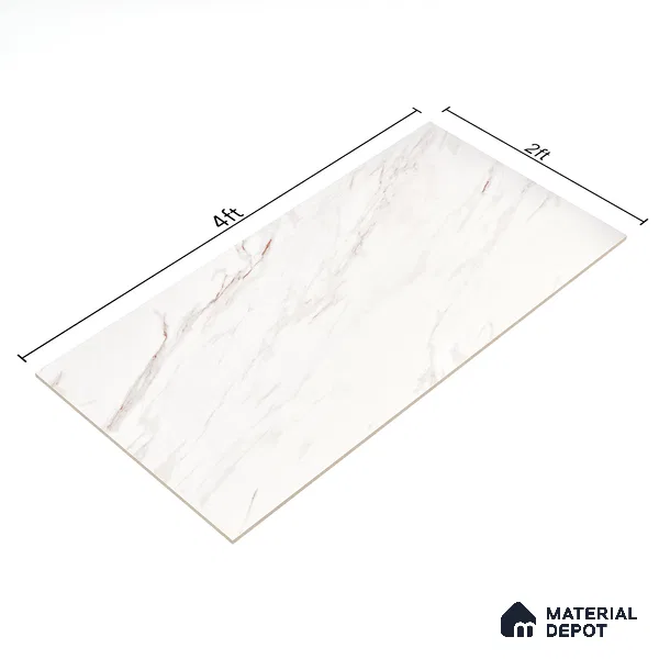 Endless Wall & Floor Tile TL 06199 Lumina Frosted Rose 4 ft x 2 ft Vitrified Glossy Finish - 9 mm (Random Design 4) | Suitable for Living Room, Bedroom, Bathroom & Kitchen (Sample)