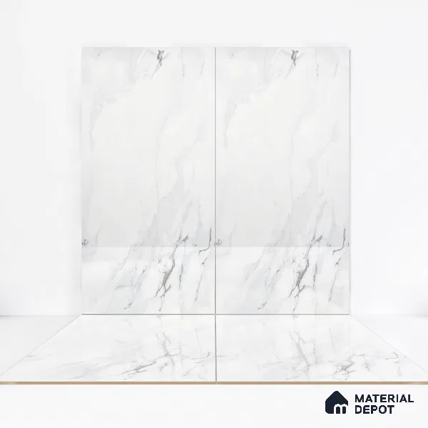 Endless Wall & Floor Tile TL 06202 Lumina Ice Lagoon 4 ft x 2 ft Vitrified Glossy Finish - 9 mm (Random Design 4) | Suitable for Living Room, Bedroom, Bathroom & Kitchen (Sample)