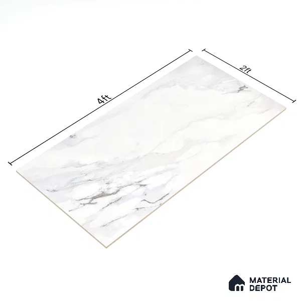 Endless Wall & Floor Tile TL 06202 Lumina Ice Lagoon 4 ft x 2 ft Vitrified Glossy Finish - 9 mm (Random Design 4) | Suitable for Living Room, Bedroom, Bathroom & Kitchen (Sample)