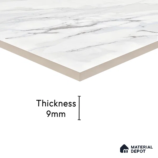 Endless Wall & Floor Tile TL 06202 Lumina Ice Lagoon 4 ft x 2 ft Vitrified Glossy Finish - 9 mm (Random Design 4) | Suitable for Living Room, Bedroom, Bathroom & Kitchen (Sample)