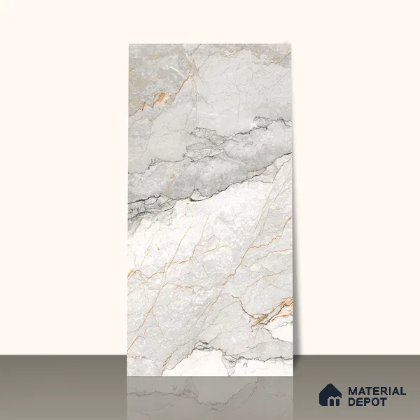 Endless Wall & Floor Tile TL 06200 Lumina Ivory Blossom 4 ft x 2 ft Vitrified Glossy Finish - 9 mm (Random Design 4) | Suitable for Living Room, Bedroom, Bathroom & Kitchen (Sample)
