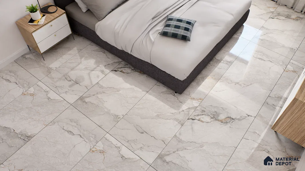 Endless Wall & Floor Tile TL 06200 Lumina Ivory Blossom 4 ft x 2 ft Vitrified Glossy Finish - 9 mm (Random Design 4) | Suitable for Living Room, Bedroom, Bathroom & Kitchen (Sample)