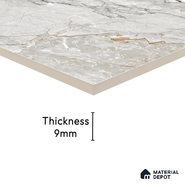 Endless Wall & Floor Tile TL 06200 Lumina Ivory Blossom 4 ft x 2 ft Vitrified Glossy Finish - 9 mm (Random Design 4) | Suitable for Living Room, Bedroom, Bathroom & Kitchen (Sample)