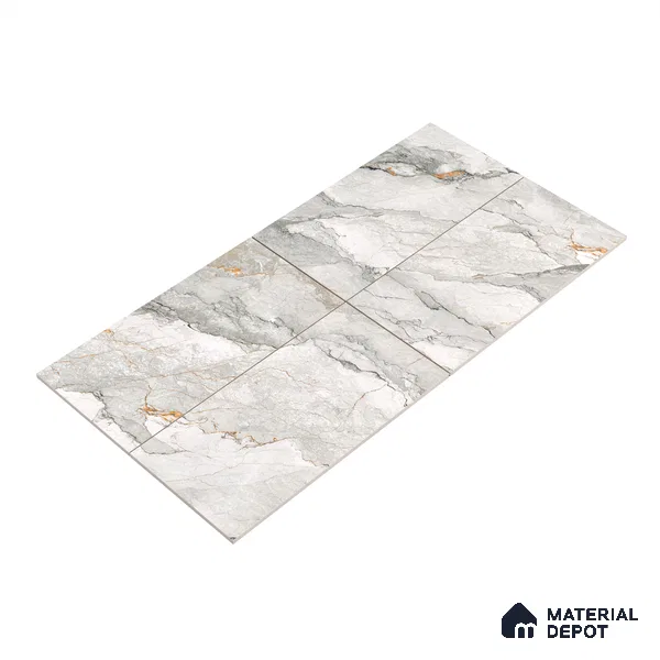 Endless Wall & Floor Tile TL 06200 Lumina Ivory Blossom 4 ft x 2 ft Vitrified Glossy Finish - 9 mm (Random Design 4) | Suitable for Living Room, Bedroom, Bathroom & Kitchen (Sample)