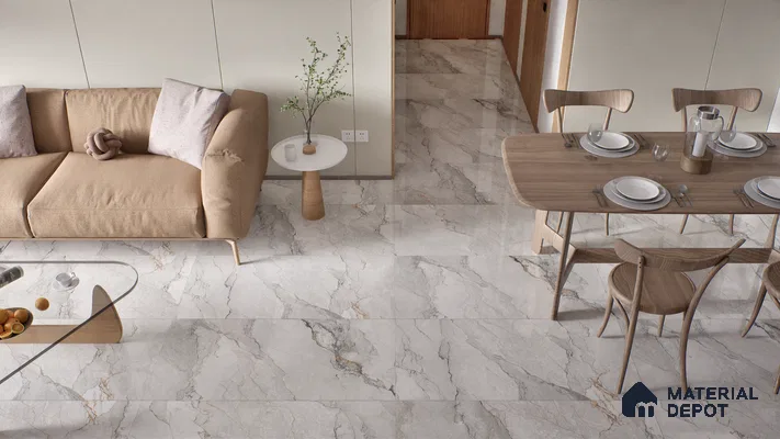 Endless Wall & Floor Tile TL 06200 Lumina Ivory Blossom 4 ft x 2 ft Vitrified Glossy Finish - 9 mm (Random Design 4) | Suitable for Living Room, Bedroom, Bathroom & Kitchen (Sample)
