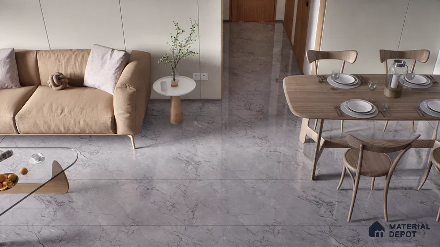 Endless Wall & Floor Tile TL 06201 B Lumina Silver Mirage 4 ft x 2 ft Vitrified Glossy Finish - 9 mm (Random Design 4) | Suitable for Living Room, Bedroom, Bathroom & Kitchen