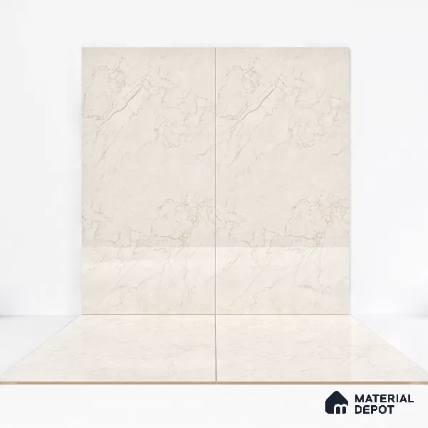 Endless Wall & Floor Tile TL 06201 Lumina Sandstone Glow 4 ft x 2 ft Vitrified Glossy Finish - 9 mm (Random Design 4) | Suitable for Living Room, Bedroom, Bathroom & Kitchen (Sample)