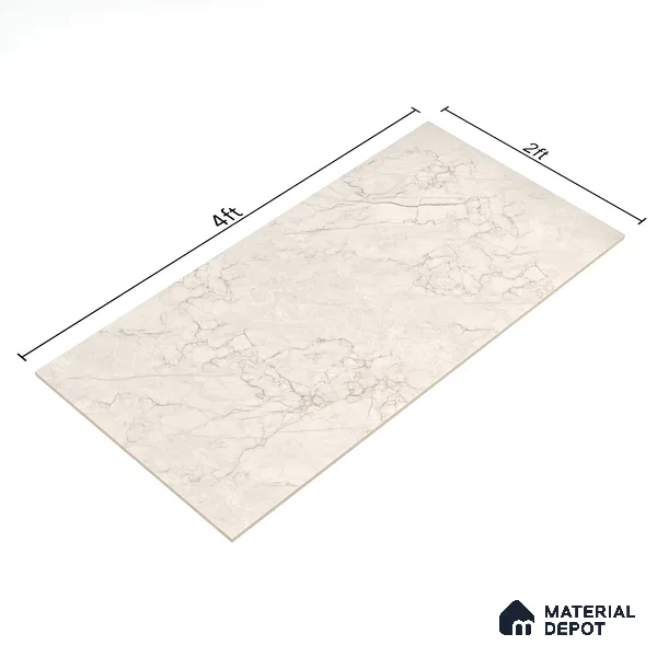 Endless Wall & Floor Tile TL 06201 Lumina Sandstone Glow 4 ft x 2 ft Vitrified Glossy Finish - 9 mm (Random Design 4) | Suitable for Living Room, Bedroom, Bathroom & Kitchen (Sample)