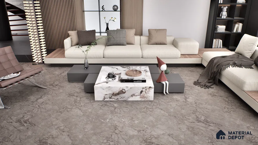Endless Wall & Floor Tile TL 06210 B Endura Silver Shade 4 ft x 2 ft Vitrified Matte Finish - 9 mm (Random Design 4) | Suitable for Living Room, Bedroom, Bathroom & Kitchen