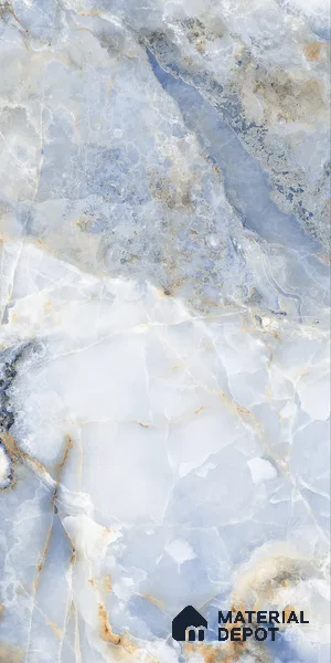 Budget Friendly Marble Wall & Floor Tile Value for Money TL 05938 B Terravia Azulora Onyx 4 ft x 2 ft - Vitrified  Glossy Finish - 8.5 mm | 3 Random Designs | Suitable for Living Room, Bedroom & Bathroom