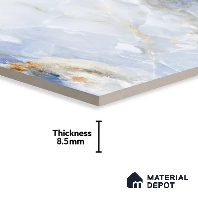 Budget Friendly Marble Wall & Floor Tile Value for Money TL 05938 B Terravia Azulora Onyx 4 ft x 2 ft - Vitrified  Glossy Finish - 8.5 mm | 3 Random Designs | Suitable for Living Room, Bedroom & Bathroom