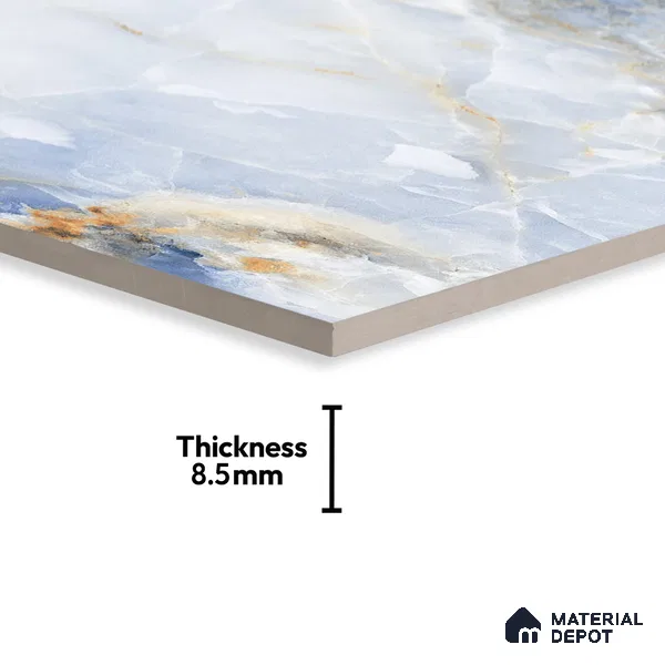 Budget Friendly Marble Wall & Floor Tile Value for Money TL 05938 B Terravia Azulora Onyx 4 ft x 2 ft - Vitrified  Glossy Finish - 8.5 mm | 3 Random Designs | Suitable for Living Room, Bedroom & Bathroom