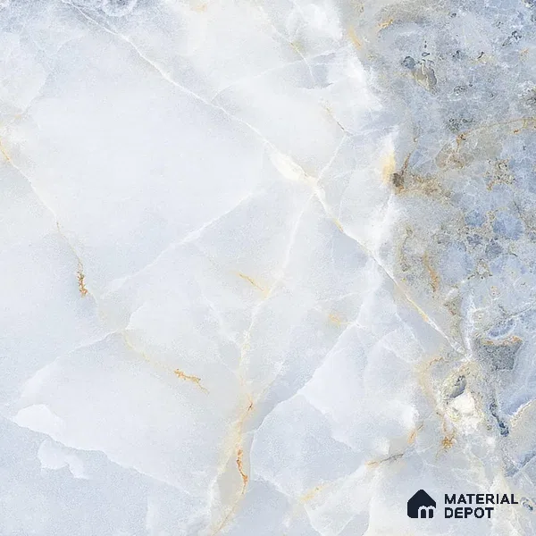 Budget Friendly Marble Wall & Floor Tile Value for Money TL 05938 B Terravia Azulora Onyx 4 ft x 2 ft - Vitrified  Glossy Finish - 8.5 mm | 3 Random Designs | Suitable for Living Room, Bedroom & Bathroom