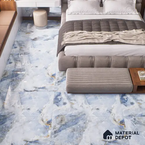 Budget Friendly Marble Wall & Floor Tile Value for Money TL 05938 B Terravia Azulora Onyx 4 ft x 2 ft - Vitrified Glossy Finish - 8.5 mm | 3 Random Designs | Suitable for Living Room, Bedroom & Bathroom