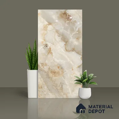 Budget Friendly Endless Wall & Floor Tile Value for Money TL 05938 Terravia Aurix Onyx 4 ft x 2 ft - Vitrified Endless Glossy Finish - 8.5 mm | 7 Random Designs | Suitable for Living Room, Bedroom & Bathroom