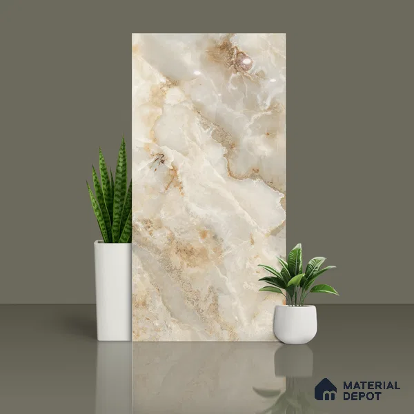 Budget Friendly Endless Wall & Floor Tile Value for Money TL 05938 Terravia Aurix Onyx 4 ft x 2 ft - Vitrified Endless Glossy Finish - 8.5 mm | 7 Random Designs | Suitable for Living Room, Bedroom & Bathroom