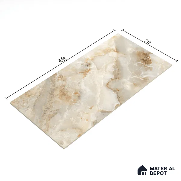 Budget Friendly Endless Wall & Floor Tile Value for Money TL 05938 Terravia Aurix Onyx 4 ft x 2 ft - Vitrified Endless Glossy Finish - 8.5 mm | 7 Random Designs | Suitable for Living Room, Bedroom & Bathroom