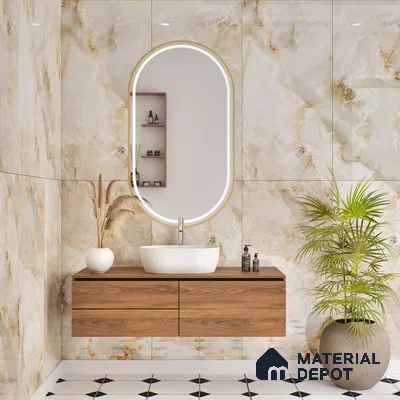 Budget Friendly Endless Wall & Floor Tile Value for Money TL 05938 Terravia Aurix Onyx 4 ft x 2 ft - Vitrified Endless Glossy Finish - 8.5 mm | 7 Random Designs | Suitable for Living Room, Bedroom & Bathroom