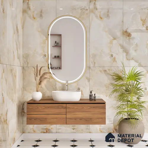 Budget Friendly Endless Wall & Floor Tile Value for Money TL 05938 Terravia Aurix Onyx 4 ft x 2 ft - Vitrified Endless Glossy Finish - 8.5 mm | 7 Random Designs | Suitable for Living Room, Bedroom & Bathroom
