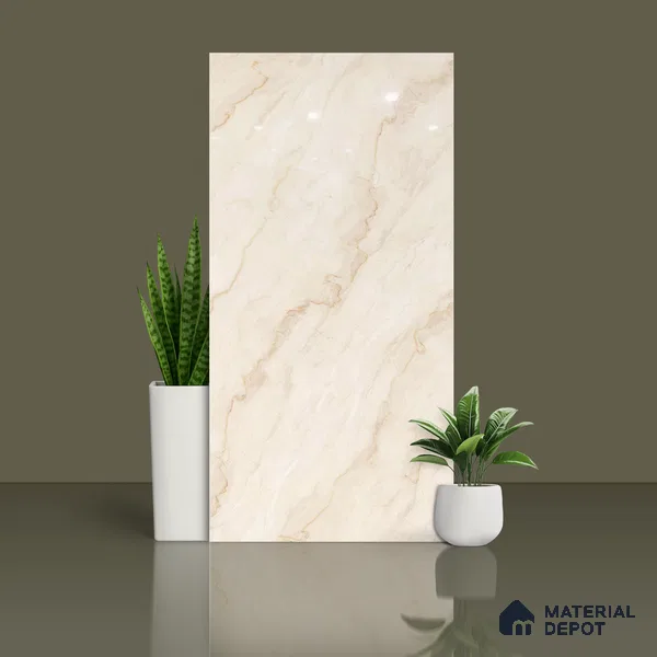 Budget Friendly Endless Wall & Floor Tile Value for Money TL 05939 Terravia Camelis 4 ft x 2 ft - Vitrified Endless Glossy Finish - 8.5 mm | 7 Random Designs | Suitable for Living Room, Bedroom & Bathroom (Sample)