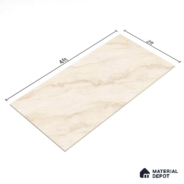 Budget Friendly Endless Wall & Floor Tile Value for Money TL 05939 Terravia Camelis 4 ft x 2 ft - Vitrified Endless Glossy Finish - 8.5 mm | 7 Random Designs | Suitable for Living Room, Bedroom & Bathroom (Sample)