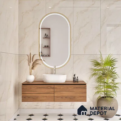 Budget Friendly Endless Wall & Floor Tile Value for Money TL 05939 Terravia Camelis 4 ft x 2 ft - Vitrified Endless Glossy Finish - 8.5 mm | 7 Random Designs | Suitable for Living Room, Bedroom & Bathroom (Sample)