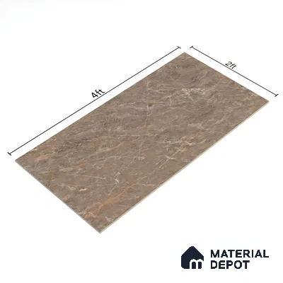 Budget Friendly Endless Wall & Floor Tile Value for Money TL 05949 C Terravia Crubrun 4 ft x 2 ft - Vitrified Endless Glossy Finish - 8.5 mm | 4 Random Designs | Suitable for Living Room, Bedroom & Bathroom (Sample)