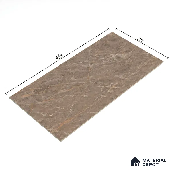 Budget Friendly Endless Wall & Floor Tile Value for Money TL 05949 C Terravia Crubrun 4 ft x 2 ft - Vitrified Endless Glossy Finish - 8.5 mm | 4 Random Designs | Suitable for Living Room, Bedroom & Bathroom (Sample)
