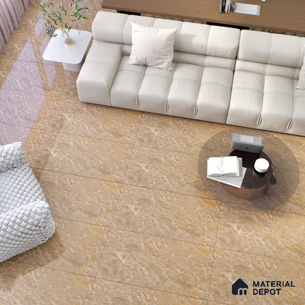 Budget Friendly Endless Wall & Floor Tile Value for Money TL 05949 C Terravia Crubrun 4 ft x 2 ft - Vitrified Endless Glossy Finish - 8.5 mm | 4 Random Designs | Suitable for Living Room, Bedroom & Bathroom (Sample)