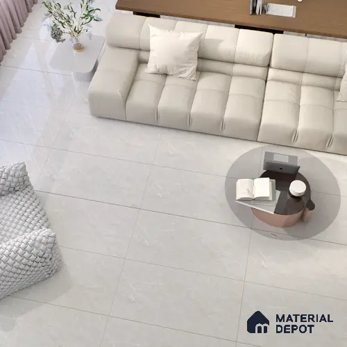 Budget Friendly Endless Wall & Floor Tile Value for Money TL 05949 Terravia Cruvian Bianco 4 ft x 2 ft - Vitrified Endless Glossy Finish - 8.5 mm | 4 Random Designs | Suitable for Living Room, Bedroom & Bathroom