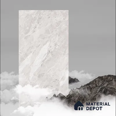 Budget Friendly Endless Wall & Floor Tile Value for Money TL 05957 Terravia Etavix Bianco 4 ft x 2 ft - Vitrified Endless Glossy Finish - 8.5 mm | 4 Random Designs | Suitable for Living Room, Bedroom & Bathroom (Sample)