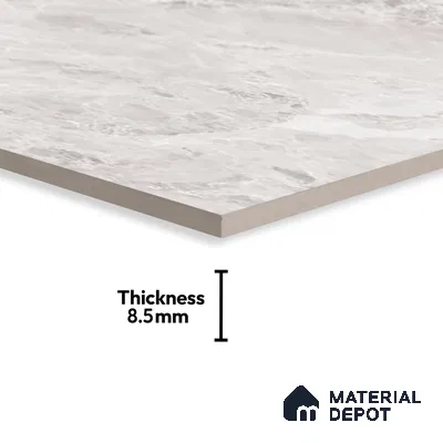 Budget Friendly Endless Wall & Floor Tile Value for Money TL 05957 Terravia Etavix Bianco 4 ft x 2 ft - Vitrified Endless Glossy Finish - 8.5 mm | 4 Random Designs | Suitable for Living Room, Bedroom & Bathroom (Sample)