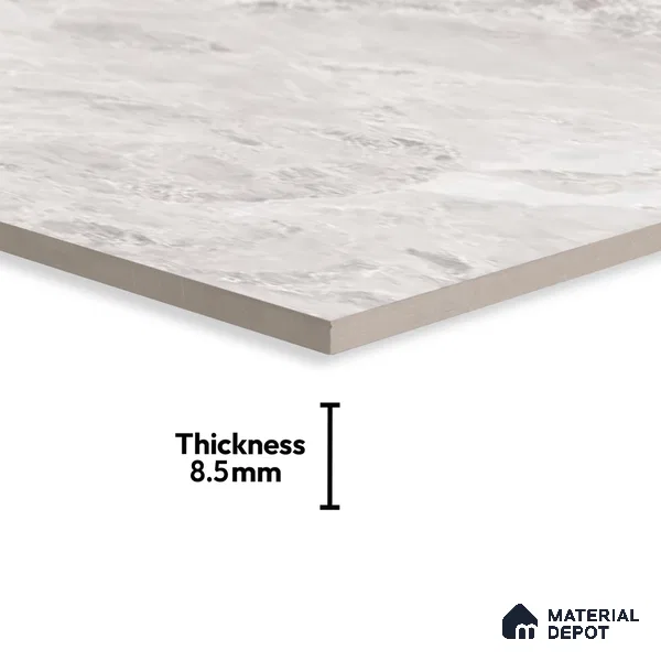Budget Friendly Endless Wall & Floor Tile Value for Money TL 05957 Terravia Etavix Bianco 4 ft x 2 ft - Vitrified Endless Glossy Finish - 8.5 mm | 4 Random Designs | Suitable for Living Room, Bedroom & Bathroom (Sample)