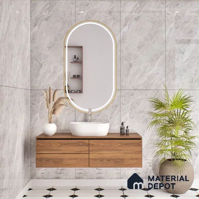 Budget Friendly Endless Wall & Floor Tile Value for Money TL 05957 Terravia Etavix Bianco 4 ft x 2 ft - Vitrified Endless Glossy Finish - 8.5 mm | 4 Random Designs | Suitable for Living Room, Bedroom & Bathroom (Sample)