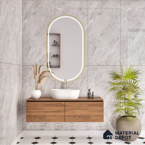 Budget Friendly Endless Wall & Floor Tile Value for Money TL 05957 Terravia Etavix Bianco 4 ft x 2 ft - Vitrified Endless Glossy Finish - 8.5 mm | 4 Random Designs | Suitable for Living Room, Bedroom & Bathroom