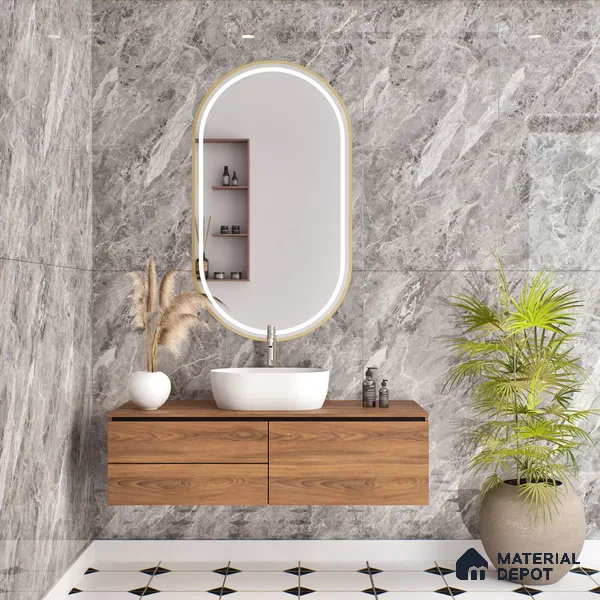 Budget Friendly Endless Wall & Floor Tile Value for Money TL 05958 Terravia Etavon 4 ft x 2 ft - Vitrified Endless Glossy Finish - 8.5 mm | 4 Random Designs | Suitable for Living Room, Bedroom & Bathroom (Sample)