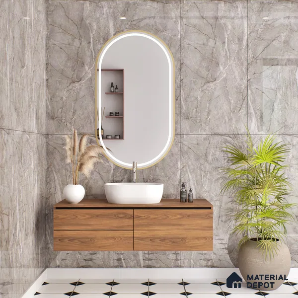 Budget Friendly Endless Wall & Floor Tile Value for Money TL 05955 Terravia Montora 4 ft x 2 ft - Vitrified Endless Glossy Finish - 8.5 mm | 4 Random Designs | Suitable for Living Room, Bedroom & Bathroom (Sample)